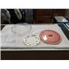 Image 1 : AINSLEY STOKE ON TRENT PLATTER, BONE CHINE PLATE, AND 2 GLASS DISHES