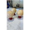 Image 2 : 3 STONE ORBS ON STANDS - 2 1/4 INCH DIAMETER