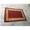Image 1 : BURGUNDY AND GOLD 4 FOOT X 70 INCH AREA CARPET 100% WOOL HAND MADE IN INDIA