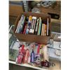 Image 1 : BOX OF SURVIVAL BOOKS, ROAD MAPS AND BEAUTY PRODUCTS