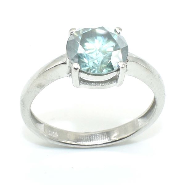 SILVER MOISSANITE ( ROUND 8.50 MM)(2.4CT) RING