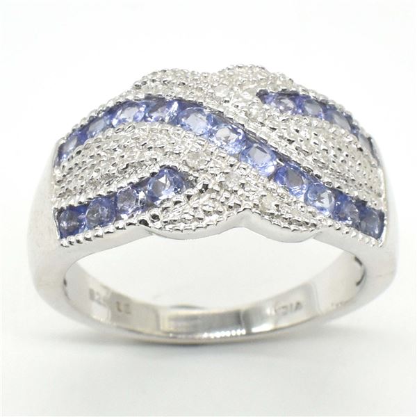 SILVER TANZANITE CZ(1.3CT) RING