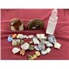 Image 1 : COLLECTORS SET; BRAZILIAN AGATES, LEPIDOLITE, AMBER, SODALITE, BC AGATES, PINK QUARTZ, PEACH