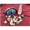 Image 1 : COLLECTORS SET; BRAZILIAN AGATES, LEPIDOLITE, AMBER, SODALITE, BC AGATES, PINK QUARTZ, PEACH
