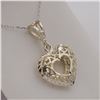 Image 3 : Sterling Silver Filigree heart Pendant with Sterling Silver chain