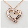 Image 2 : Brass Diamond heart Pendant with 18" chain, 119 Diamonds (0.40cts)