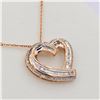 Image 3 : Brass Diamond heart Pendant with 18" chain, 119 Diamonds (0.40cts)