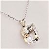 Image 2 : Sterling Silver 10mm x 8mm genuine White Topaz Pendant with Sterling chain, 3.4cts of Topaz