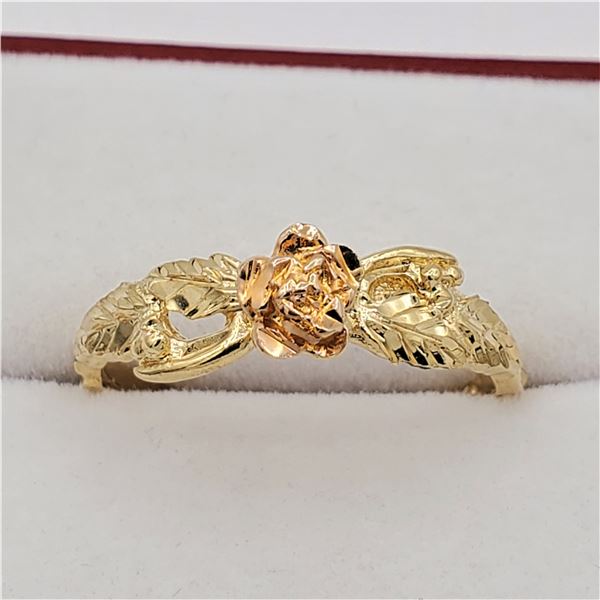 Sterling Silver Yellow & Pink Gold plated Vintage Rose Ring