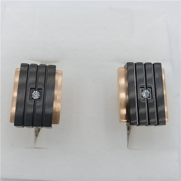 Stainless Steel CZ Cufflinks