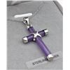 Image 2 : Sterling Silver genuine Jadeite Cross Pendant with Sterling chain