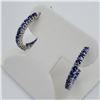 Image 2 : Sterling Silver genuine Tanzanite Hoop Earrings, 32 Tanzanite (2.56cts)