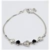 Image 2 : Sterling Silver 4.73mm x 4.63mm genuine Sapphire (0.95cts) & CZ heart Bracelet