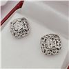 Image 2 : Sterling Silver Diamond Earrings, 10 Diamonds (0.03cts)