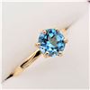 Image 2 : 10kt. Yellow Gold 6.1mm x 3.97mm genuine Blue Topaz Ring, 1.05cts of Topaz