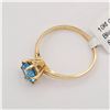 Image 3 : 10kt. Yellow Gold 6.1mm x 3.97mm genuine Blue Topaz Ring, 1.05cts of Topaz