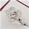 Image 2 : Sterling Silver Diamond heart Ring, 10 Diamonds (0.03cts)