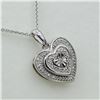 Image 2 : Sterling Silver Diamond heart Pendant with 18" chain, 48 Diamonds (0.10cts)