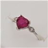 Image 2 : 10kt. White Gold 5.65mm x 6mm genuine Ruby (1.2cts) & Diamond (0.04cts) heart Ring
