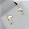 Image 2 : Sterling Silver Gold Tone Dolphin charm Earrings