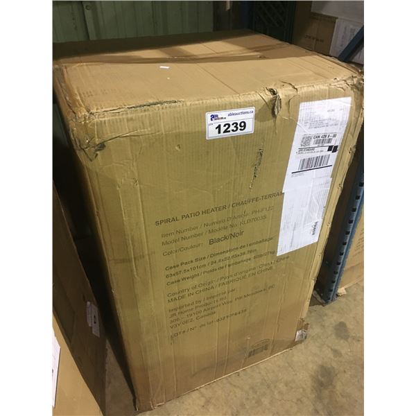 PARAMOUNT PH-F122 BLACK / STAINLESS STEEL SPIRAL FLAME PROPANE OUTDOOR PATIO HEATER