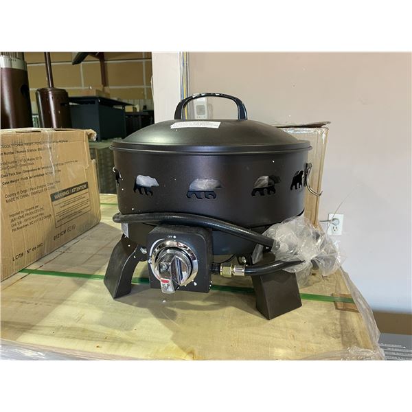 PARAMOUNT BBQ-211-GBK BRONZE BEAR PATTERN TABLE TOP PROPANE OUTDOOR FIRE PIT