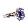 Image 2 : 3.10 ctw Tanzanite and Diamond Ring - 14KT White Gold