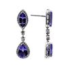 Image 2 : 8.51 ctw Tanzanite and Diamond Earrings - Platinum