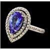 Image 1 : 3.12 ctw Tanzanite and Diamond Ring - 14KT White Gold