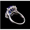 Image 3 : 5.02 ctw Tanzanite and Diamond Ring - 14KT White Gold