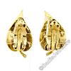 Image 5 : Vintage 14kt Yellow Gold Pearl Florentine Open Leaf Clip On Earrings