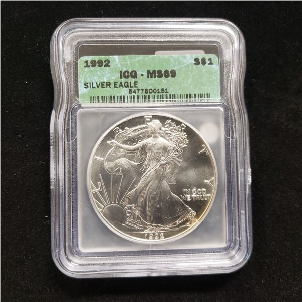 1992 American Eagle 1 Oz Grade: ICG MS69