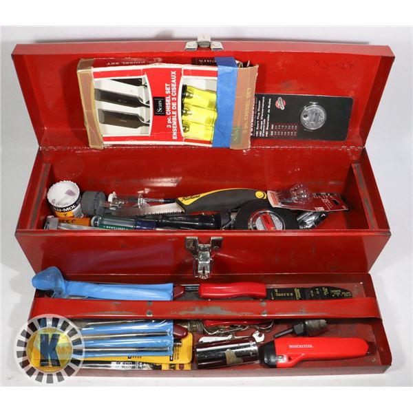 ESTATE BEACH TOOL BOX WITH HARDWARE ASSORTMENTS