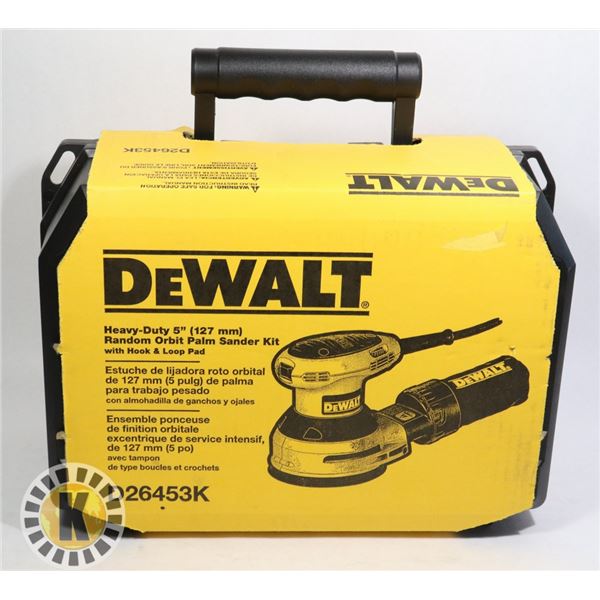 DEWALT HEAVY DUTY 5" RANDOM ORBIT PALM SANDER KIT
