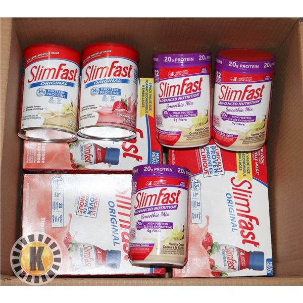 BOX OF SLIM FAST PROTEIN AND MEAL REPLACEMENT