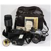 Image 1 : VINTAGE CAMERA, FLASH & BAG- CANON AE-1 PROGRAM