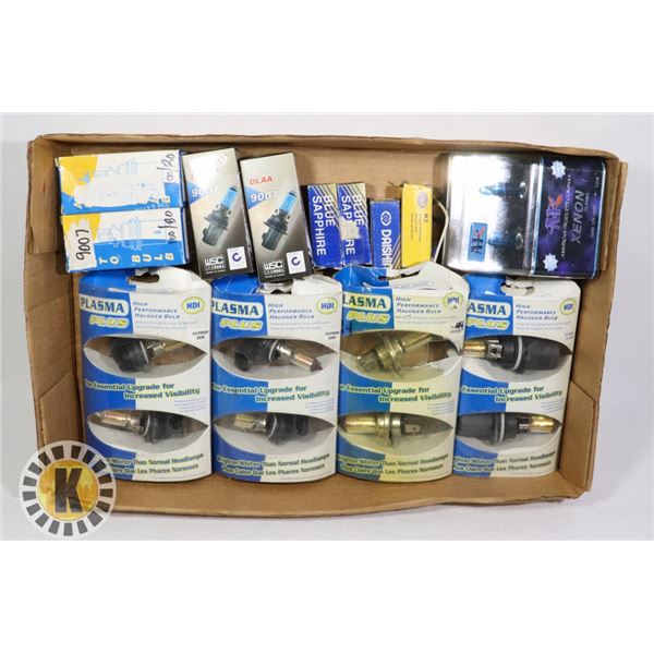 TRAY OF HALOGEN BULBS 9005 9006