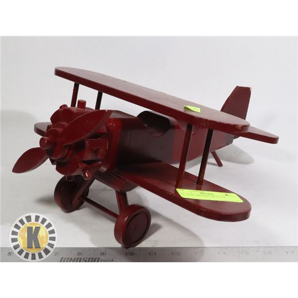 13" WIDE WOODEN BI-PLANE