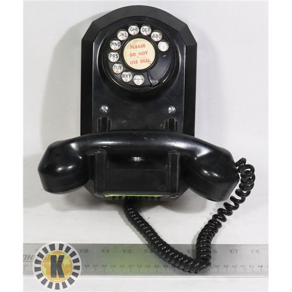 VINTAGE BAKELITE WALL MOUNT ROTARY TELEPHONE