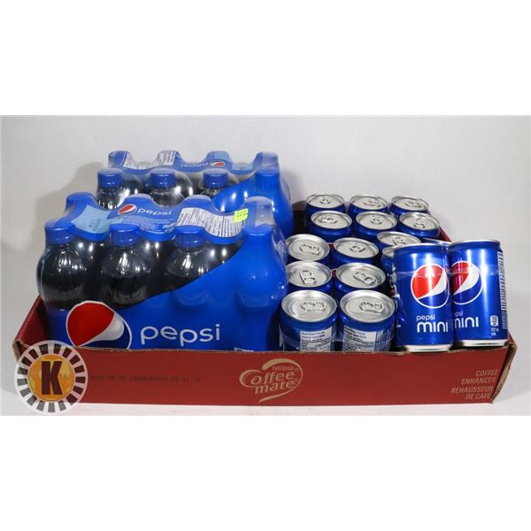 TRAY OF CAN AND BOTTLE PEPSI