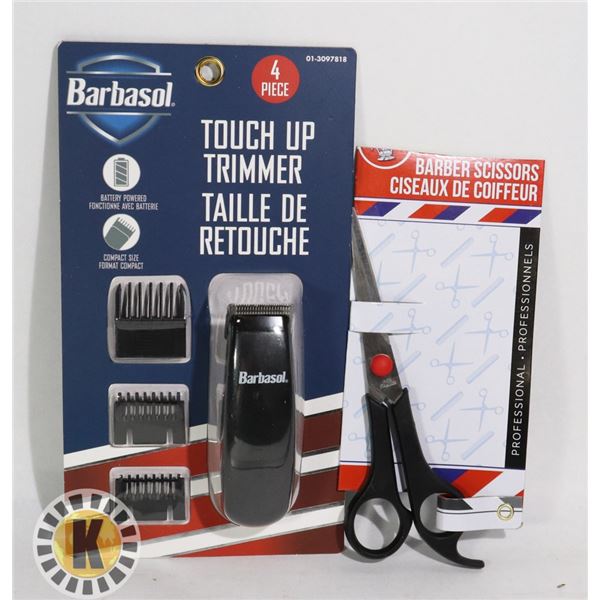 NEW BARBA SOL TOUCH UP TRIMMER AND SCISSORS