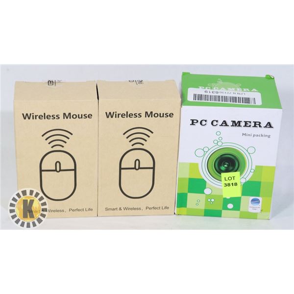 TWO WIRELESS MICE SOLD WITH WEBCAM