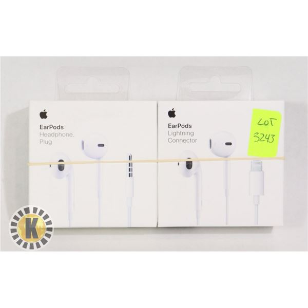 LOT OF TWO APPLE EAR PODS