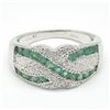 Image 4 : SILVER EMERALD CZ(1.8CT) RHODIUM PLATED RING