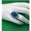 Image 1 : 8)  BLUE SOLAR QUARTZ RING SET IN 925 STAMPED