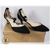 Image 1 : TIP TOE BLACK SUEDE WOMEN'S SHOES SIZE 39