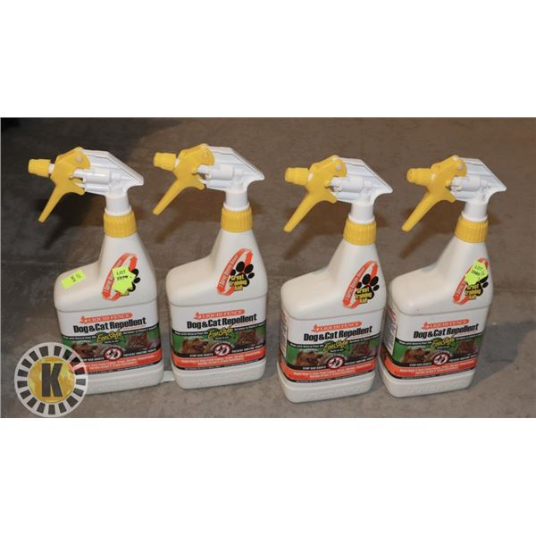 FOUR 1-QUART BOTTLES OF DOG AND CAT REPELLANT