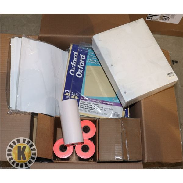 BOX OF ASSORTED OFFICE SUPPLIES
