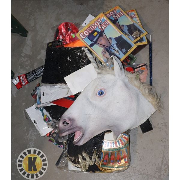 BAG OF CRAFTS  AND COSTUME ITEMS