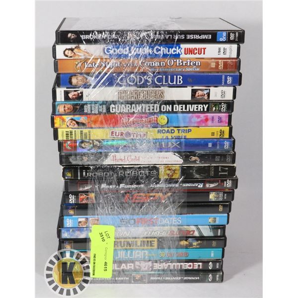 BUNDLE OF 20 ASSORTED DVD MOVIES